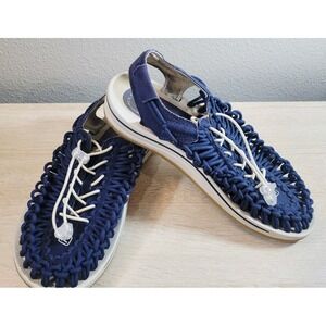 Keen Uneek Fisherman Outdoor Sandals Gray Blue Fabric Hiking Womens 8.5